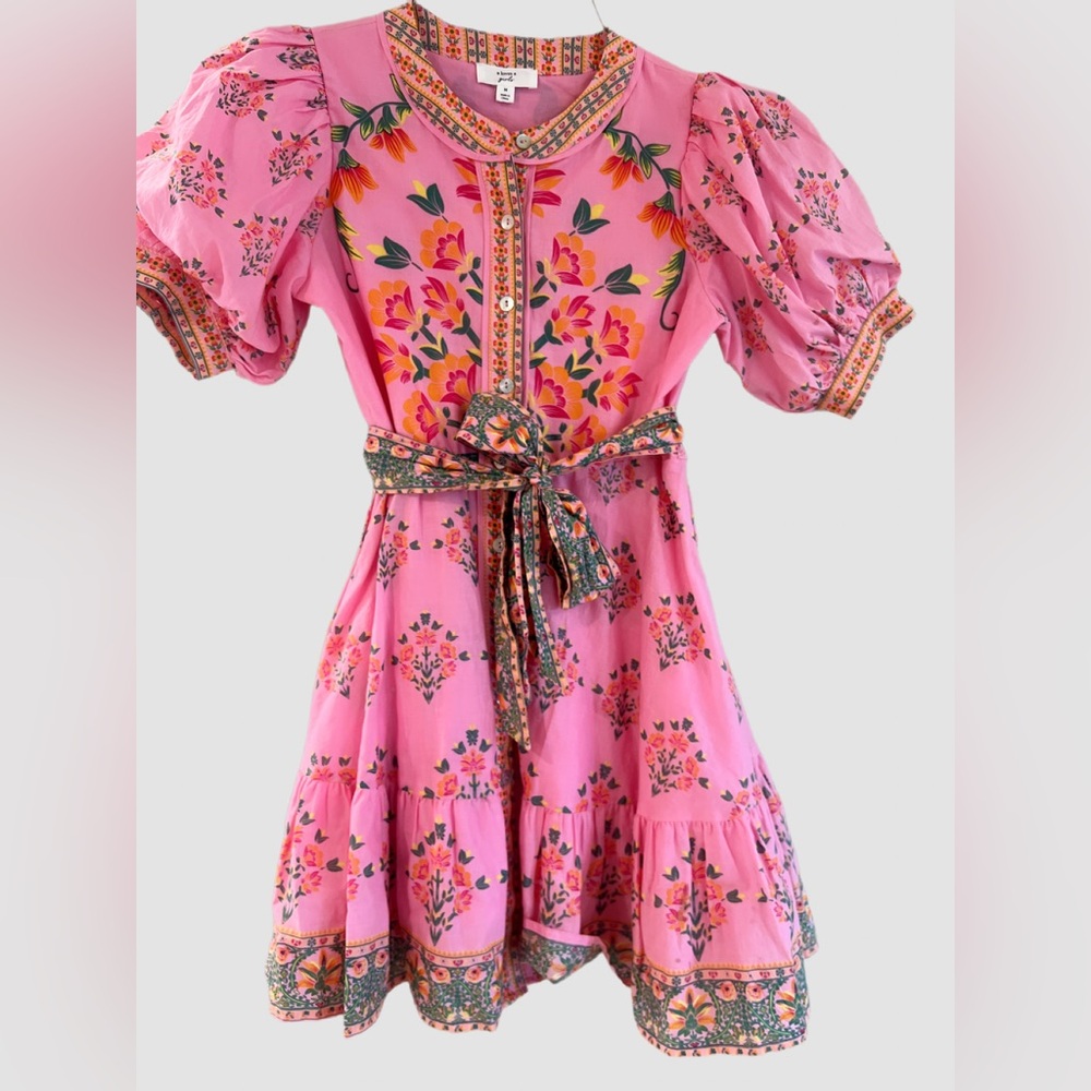 Floral Pink Kids Casual Dress